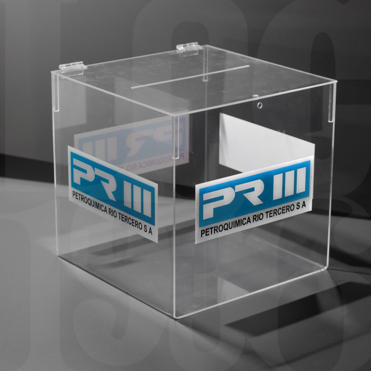 URNA DE ACRILICO CRISTAL CON VINILO