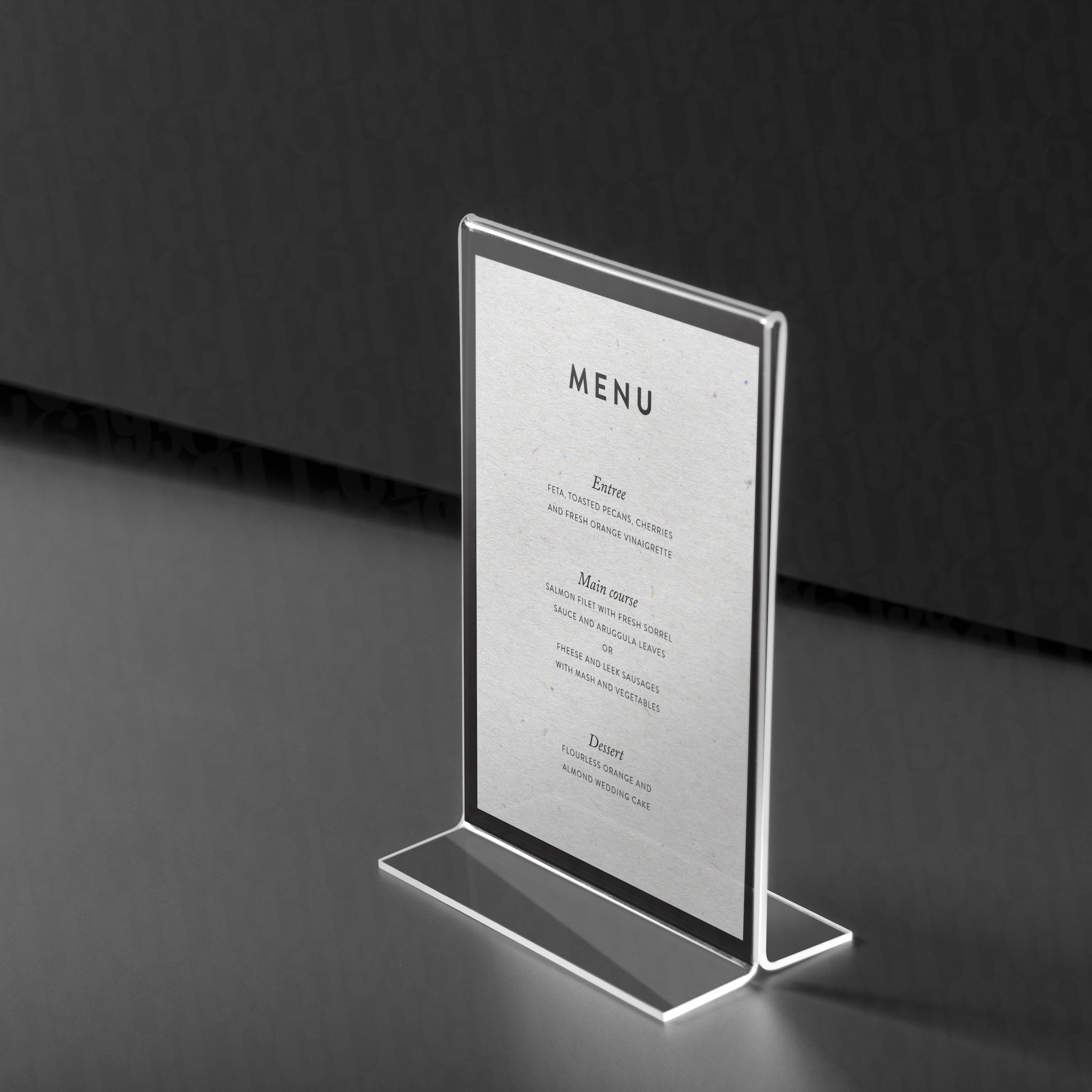 Portamenú de acrílico - restaurante