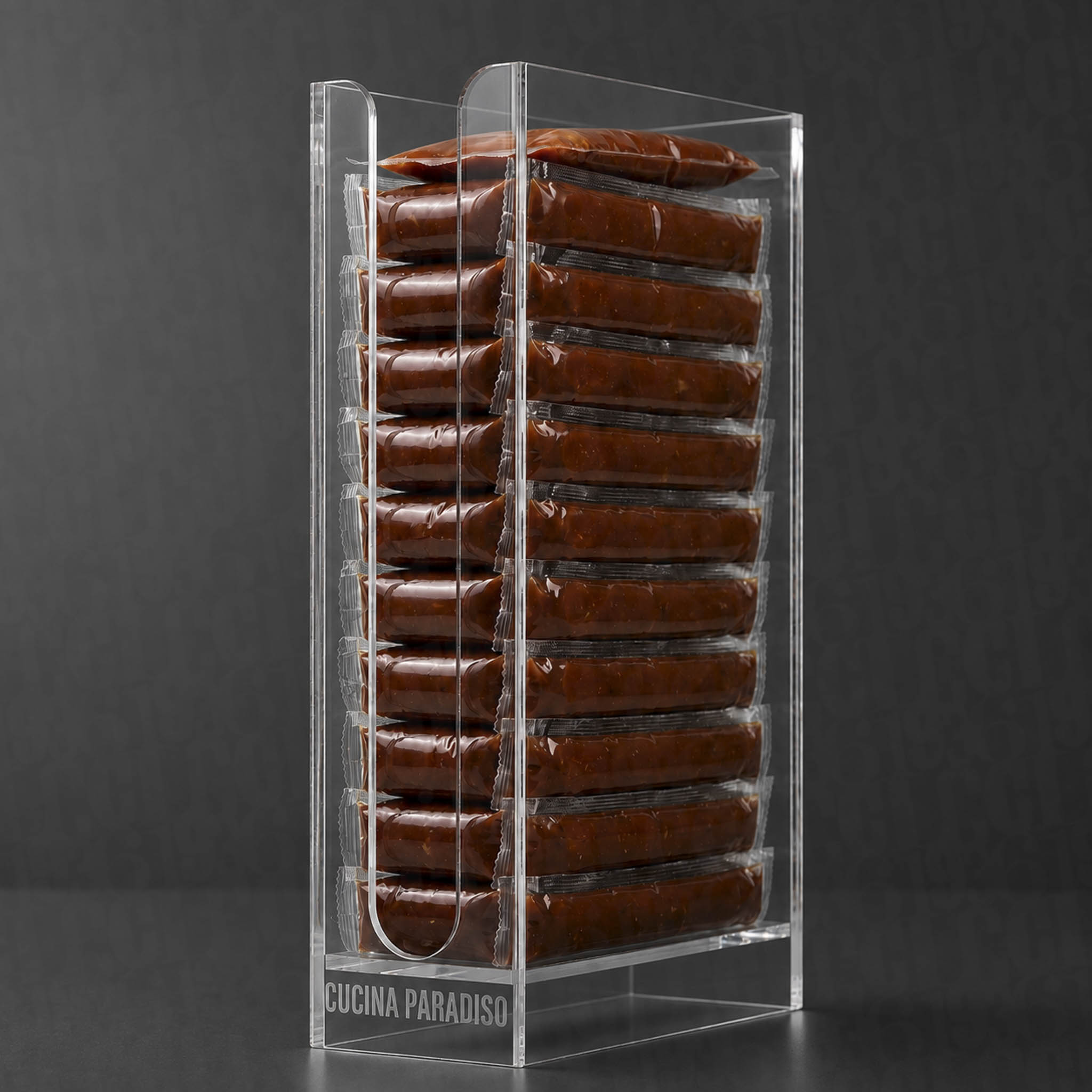 Organizador de sobres de acrílico para gastronomía